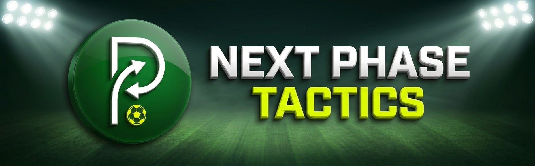 Next Phase Tactics — tactical arrows and football under stadium lights